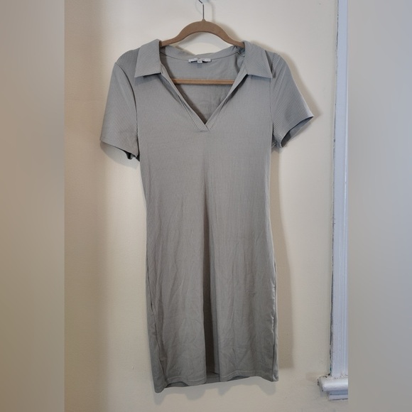 Love Tree Mint Sage Mini Dress Size L Stretchy Fit Summer Lagonlook Minimalist - Picture 1 of 8